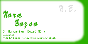 nora bozso business card