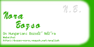 nora bozso business card